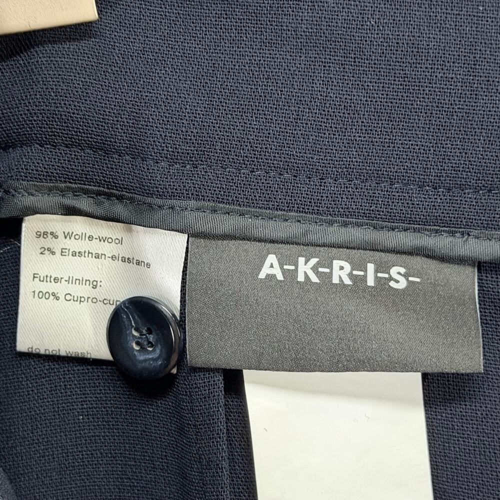 Akris Flore Navy Wool Stretch Tailored Trousers Womens 6 Quiet Luxury NWT $995 - Picture 11 of 15